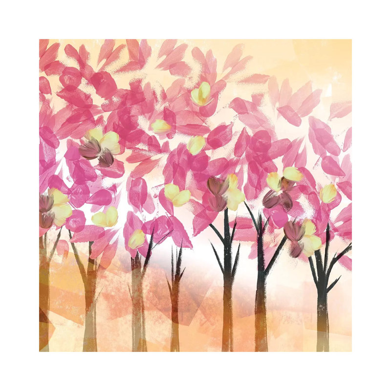 Pink Trees - Wrapped Canvas Gallery-Wrapped Canvas Giclée, 30.48 cm H x 30.48 cm W