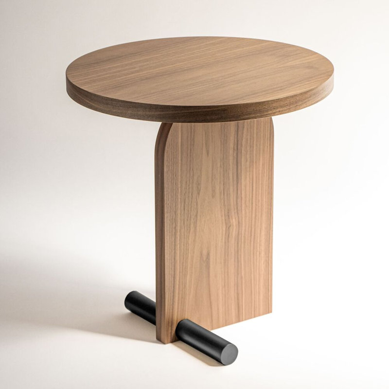 Nova Solid Wood End Table, 19.7" H x 18.9" W x 18.9" D, Black/Walnut