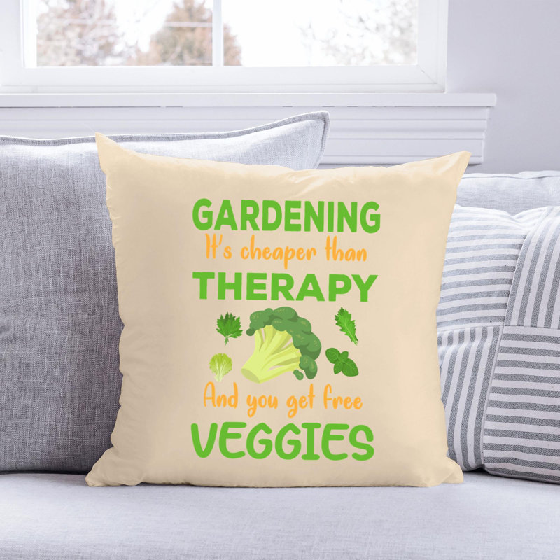 Amour de jardin - Citation amusante 652 - Coussin décoratif inclus, H 20 po x l 20 po