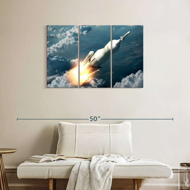 Oberle Spaceship Launching, 24" H x 38" W