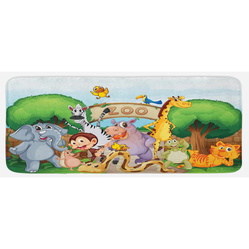 Solid Color Polyester Kitchen Mat