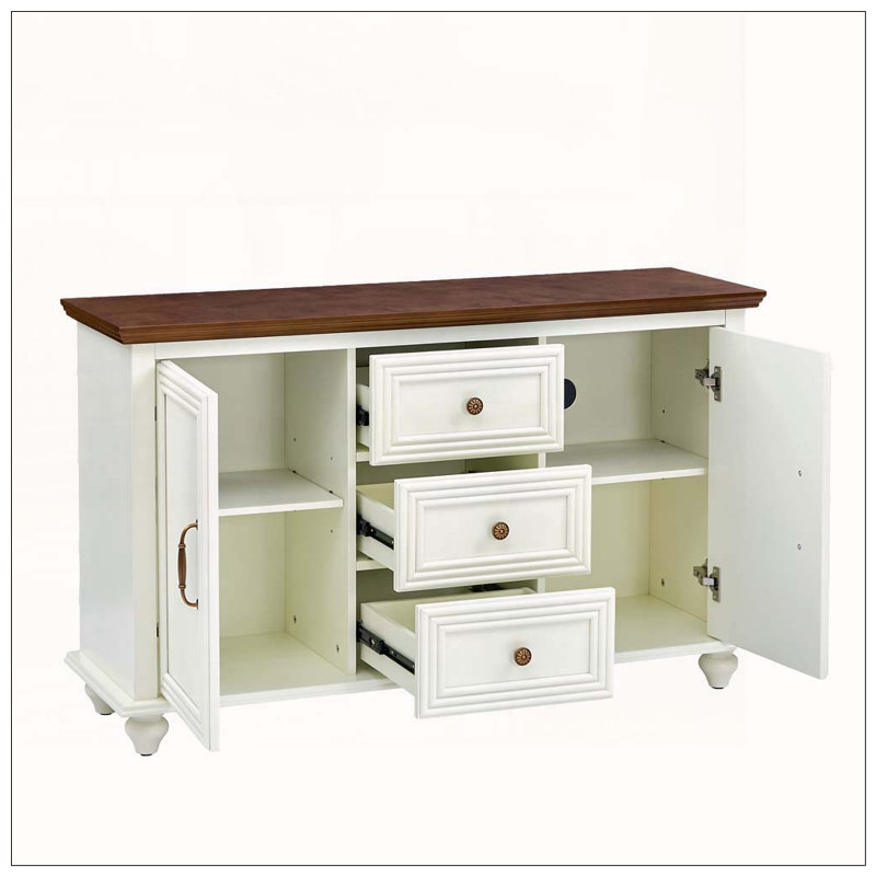 Buffet 47,3 "Mid Century, Brun / blanc