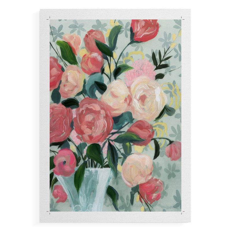 «Painted Posies I», reproduction d'art en toile seulement - non encadrée, H 48 po x l 32 po