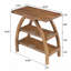 Table d'appoint en bois massif de 23,62 po avec pieds arqués, table de bout rustique étroite avec rangement à 3 niveaux, petite table d'appoint de style campagnard pour le salon et les petits espaces-1422086202