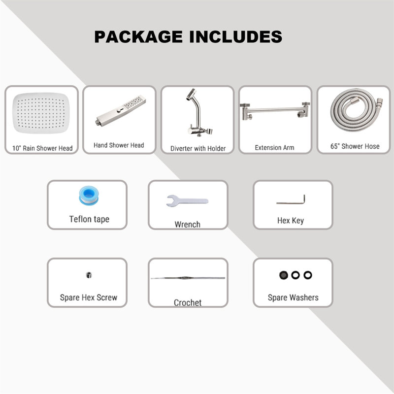 12-Inch All-Metal Rain Shower Head With Handheld Spray Combo, Brushed Nickel