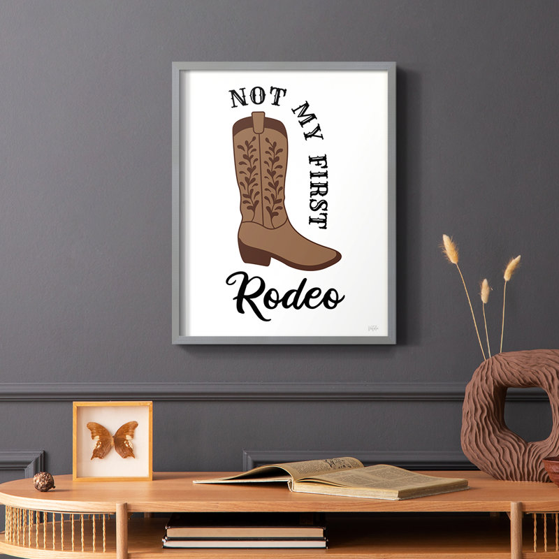 «Not My First Rodeo», reproduction encadrée - bois massif, Gris, H 10 po x l 8 po
