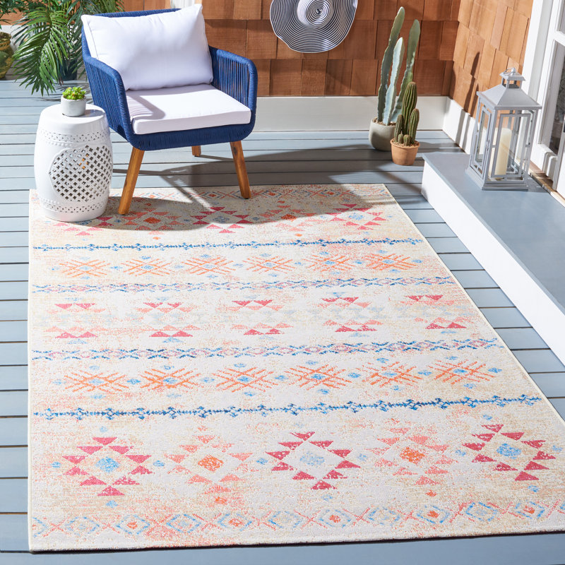 Rogan Performance Southwestern Indoor/Outdoor Area Rug, Rectangle 4' x 6'