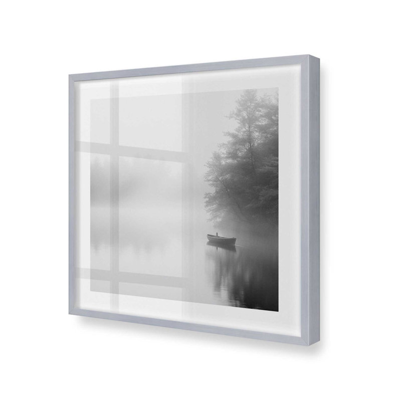 «Misty Solace», reproduction sur toile, Cadre en chrome poli, H 13,75 po x l 13,75 po