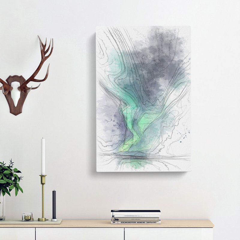 The Northern Lights In Abisko Sweden - Wrapped Canvas Print, 50cm H x 35cm W x 3cm D