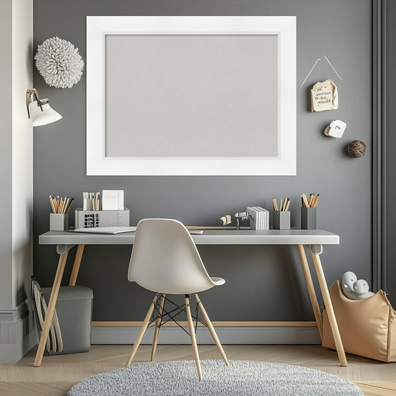 Tableau blanc incliné, tableau d'affichage en liège gris, tableau d'organisation, tableau d'affichage, H 25 po x l 33 po