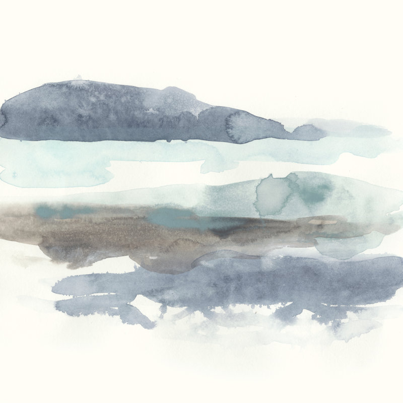 Coastline Sketch I by June Erica Vess - Wrapped Canvas Painting, 51cm H x 51cm W x 3.8cm D