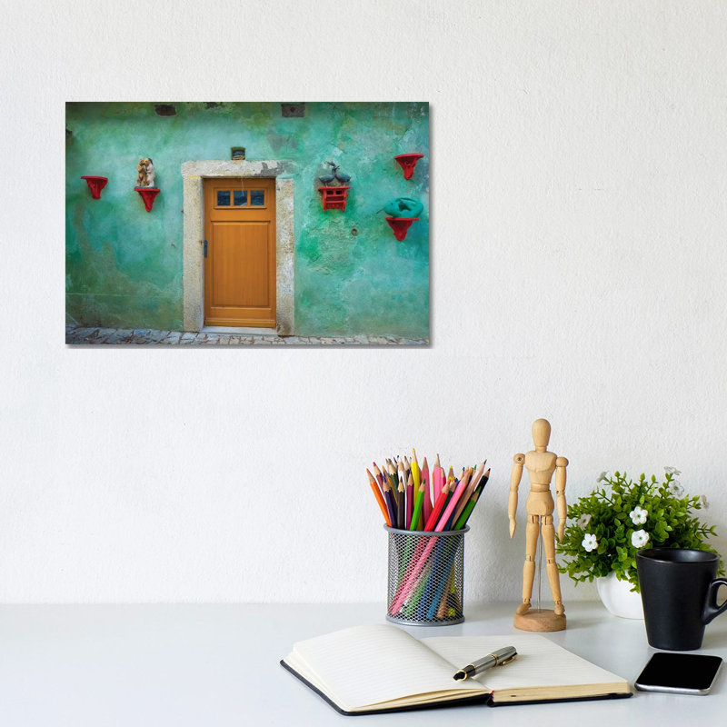 Czech Republic, Cesky Krumlov. House Exterior. 1 Piece Wrapped Canvas Wall Art, 20.32cm H x 30.48cm W x 1.905cm D