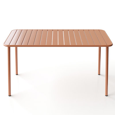 Red Long Table For Outdoor And Indoor Use, American - Style, Metal Waterproof Fabric, 54.93 In Depth, 27.64 Width, 29.71 Height, 41.86 Lb, Water Frame, Good Relaxing Claret Square Frame