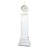 French country-style white storage floor clock