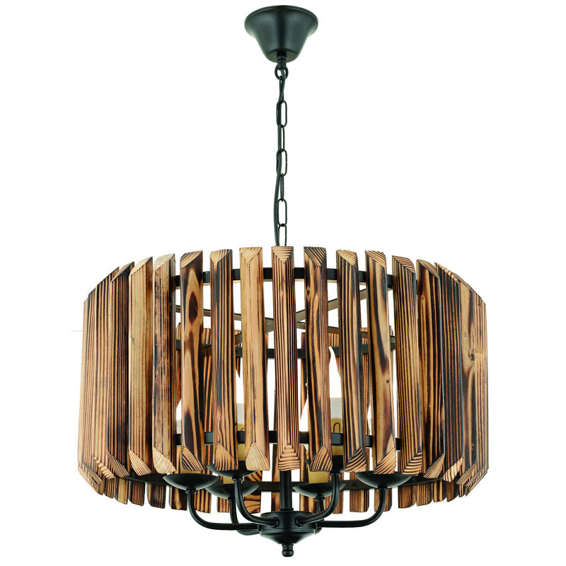 Bjerne 6 - Light Walnut/Black Drum Pendant