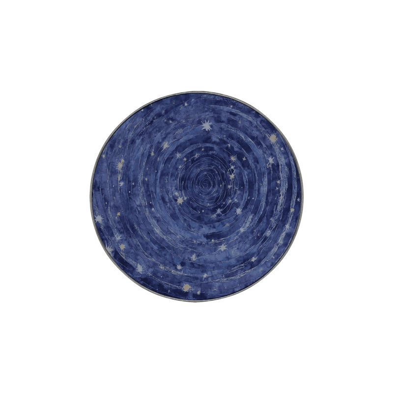 Tapis gris lavable à la machine, Rond 7 pi