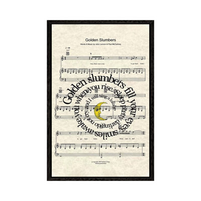 Golden Slumbers - Yellow Moon 1 Piece Wall Art on Canvas