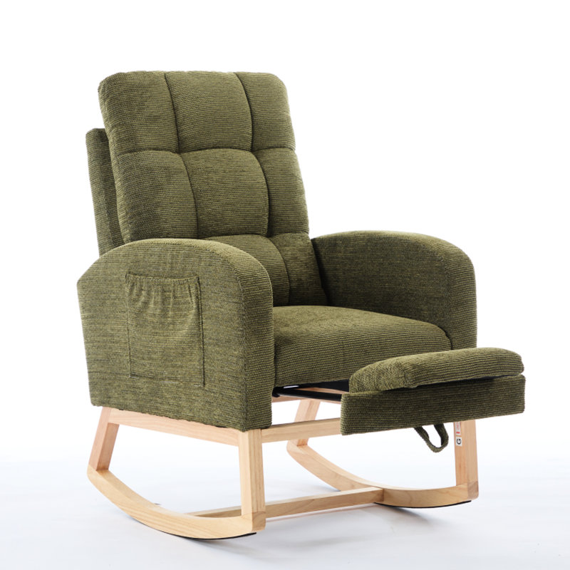 Fauteuil berçant confortable en mélange de polyester de conception moderne pour des salons relaxants