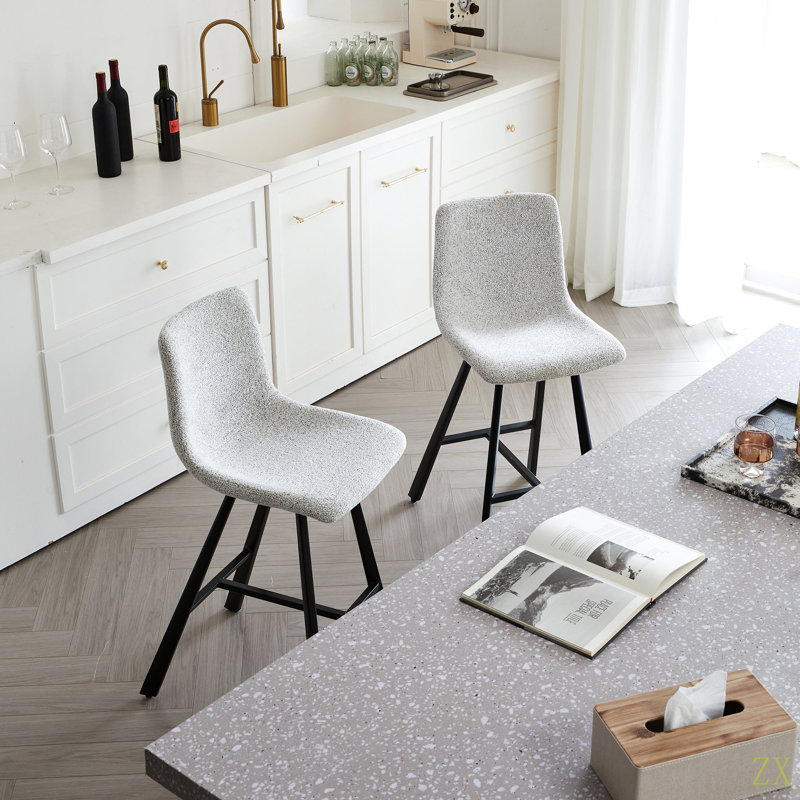 Tabouret de bar en tissu texturé Modern