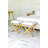 X-Base Rattan Stool – Handcrafted Indoor Accent Stool with White Cushion & Brass Detail