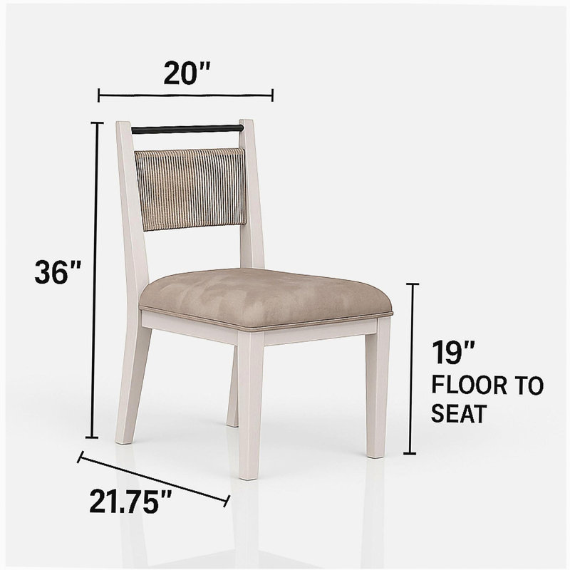 Rope Back Stool - Vanilla / Palm