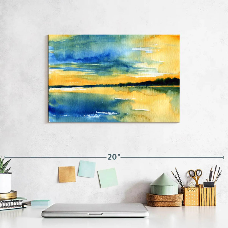 Sunlit Abstract Landscape, 8" H x 12" W