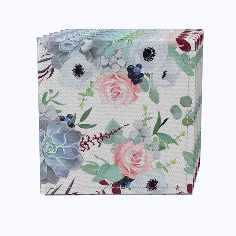 100% Cotton Floral Square Napkin
