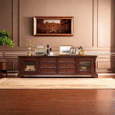 American style retro solid wood TV cabinet
