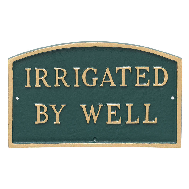 Plaque de jardin irriguée par bon état, Vert forêt / doré, H 10 po x l 15 po x P 0,25 po