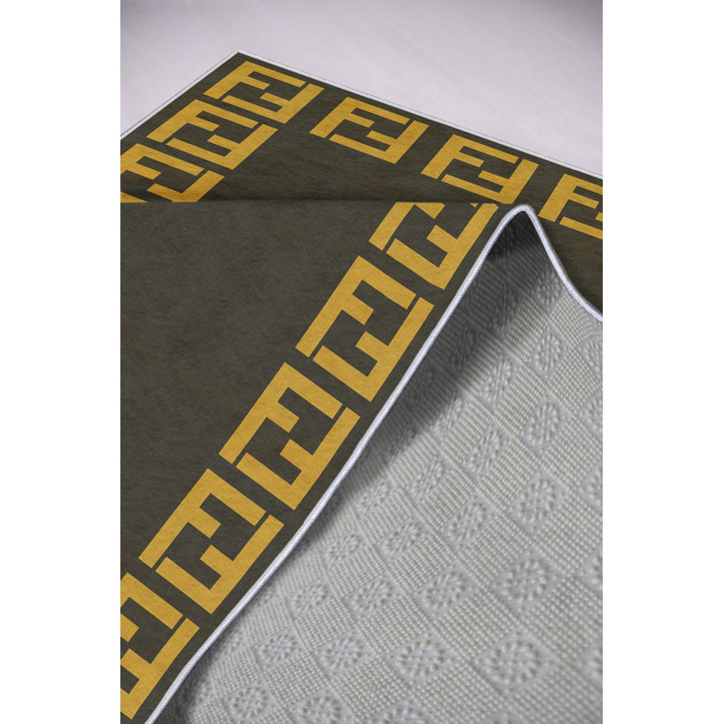 Tapis gris foncé élégant, 4,6 x 7,2 pieds | 100% polyester, 650 g / m² | Pois antibactérien, écologique et antidérapant en PVC | Lavable à la machine, durable et facile à nettoyer | Parfait pour le salon et la chambre à coucher
