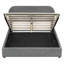 Lit de rangement hydraulique pour grand lit, rembourré en molleton gris, grand lit attrayant avec option, surface enveloppée-182647523