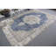 Grand tapis rétro anatolien turc avec motif Madellion bleu marine parfait pour les espaces de salon