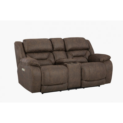 Zianya Upholstered 78 " Polyester Loveseat Power Reclining