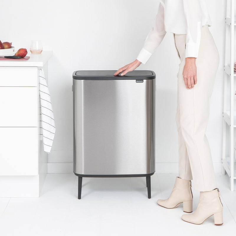 Brabantia Bo Touch Bin Hi 2x30l, Matt Steel Fingerprint Proof