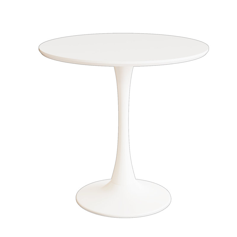 Table de salle à manger blanche de style Mid-Century rond de 31,5 po avec plateau et base piédestal, pouvant accueillir 2 à 4 personnes confortablement dans un style bureau