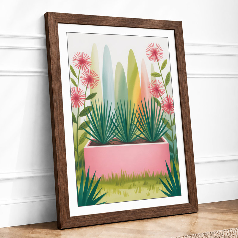 Potted Tropical Arrangement Botanical - Print, Walnut, A4 - 29.7 x 21.0 cm