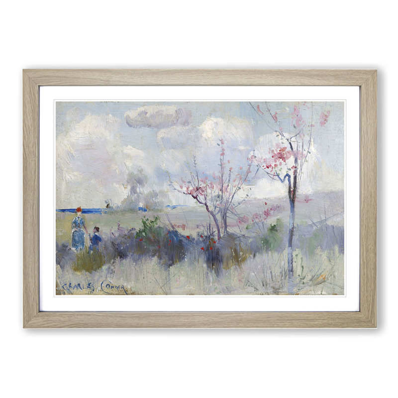Herricks Blossoms by Charles Conder - Framed Print, 36cm H x 48cm W x 2cm D, Oak Framed