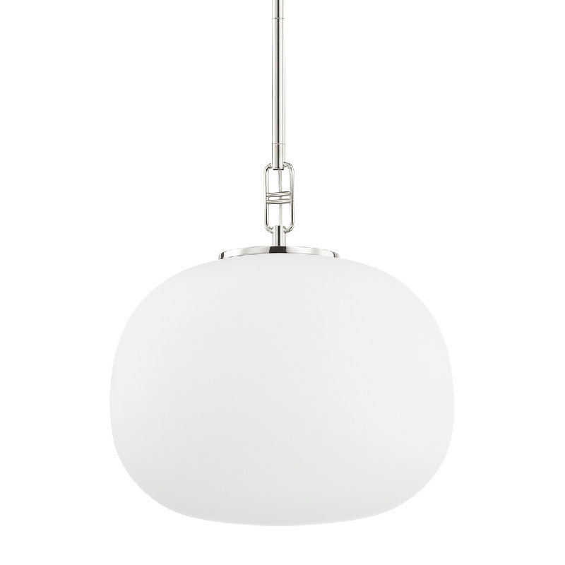Polished Nickel Glass LED Indoor/Outdoor Pendant Light