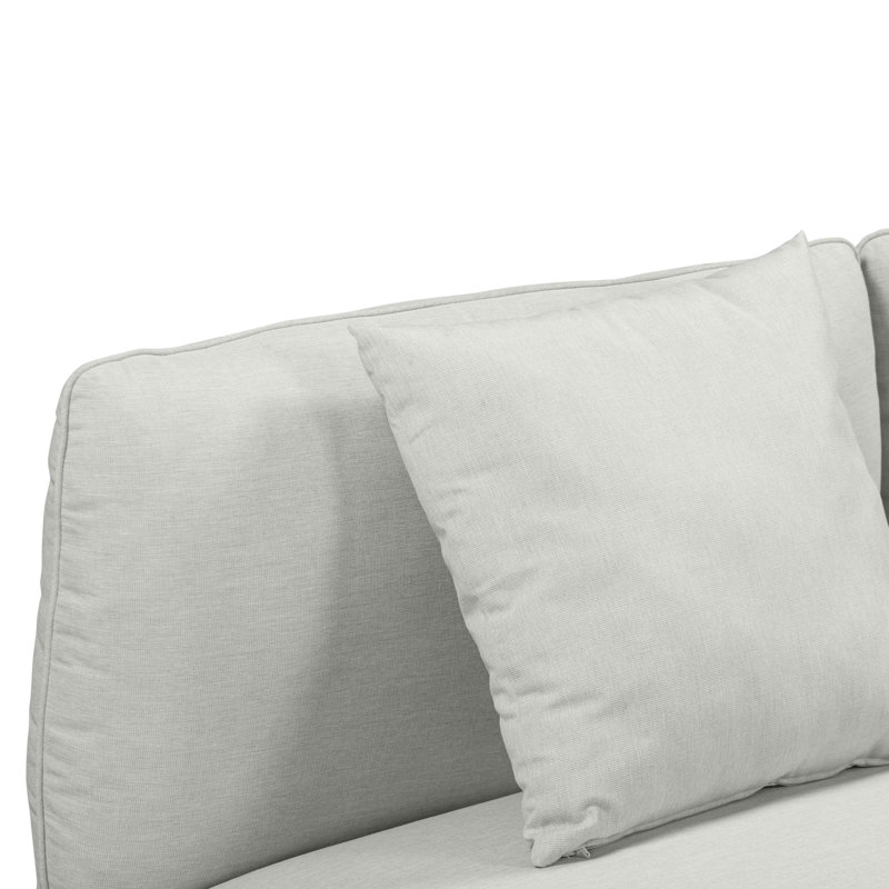 65.5'' Wide Aluminum Loveseat with Cushions, Light Gray, Light Gray