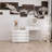 White Handleless 10-Drawer Dresser with Extendable Desktop Vanity