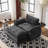51.9'' W Double Layer Cushion Accent Chair With Ottoman-263146338