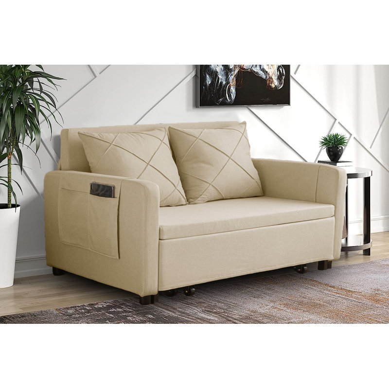 Canapé-lit Taylortown, Velours beige
