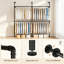 Industrial Telescopic Wall Mount Clothes Rack, Extendable Adjustable Garment Hanging Rail, Metal Storage Clothes Rod Extends to 219cm for Bedroom & Wardrobe