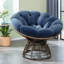 Chaises d'appoint ergonomiques modernes, structure en acier et coussin bleu marine, pivotant à 360 ° pour le salon et la chambre à coucher