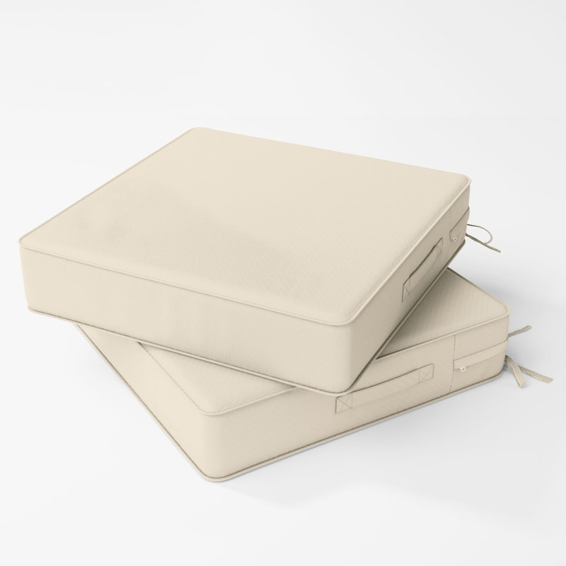 Coussins de chaise d'extérieur 19 x 19 x 4, L 19 po x P 19 po, Beige, 4''