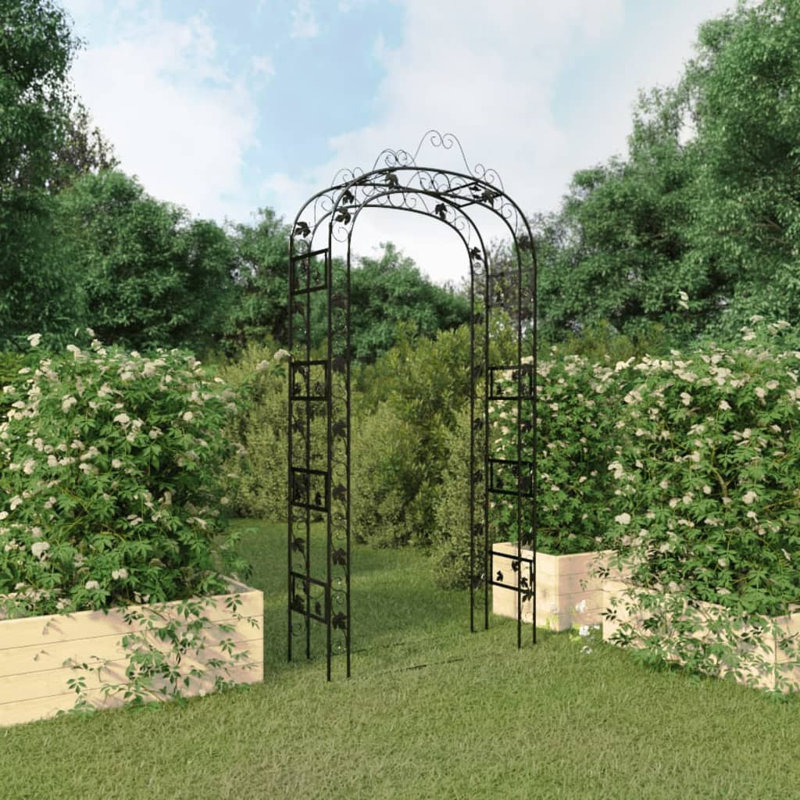 Amaranta 116cm W x 45cm D Steel Arbour in Black