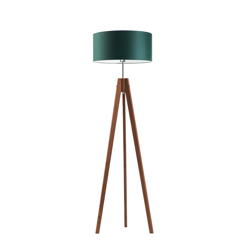 Arbutis 138 H cm Tripod Floor Lamp, Dark Green, Brown