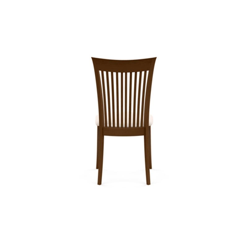 Sarah Upholstered Dining Chair, White Leather, Saddle Cherry