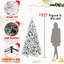 Arbre de Noël recouvert de neige 6 pi, 752 pointes, branches, conception à charnières, support en métal convenant aux installations saisonnières