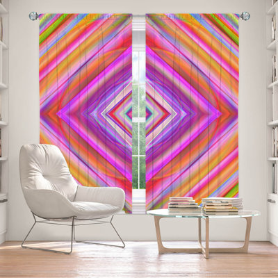 Rideau simple occultant et isolant avec passe-tringle Geometric Harmony